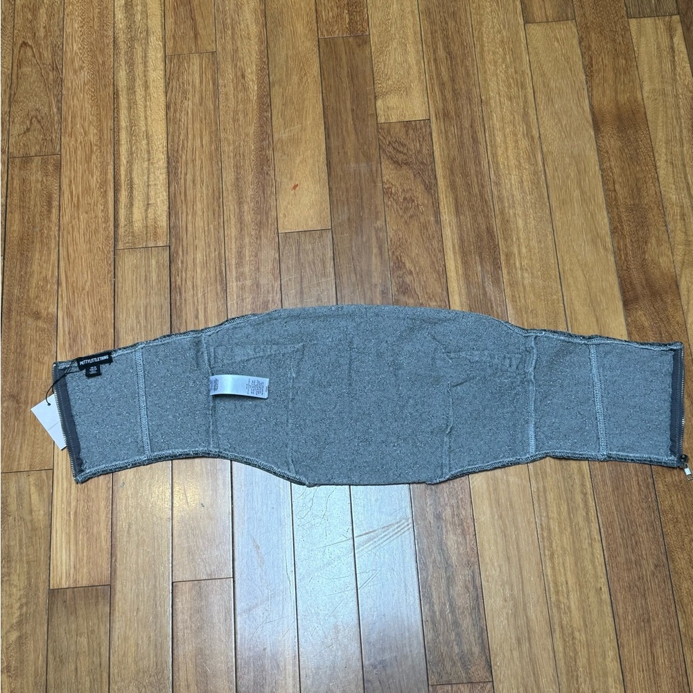 PrettyLittleThing Grey Bobble Denim Corset Crop Top Size US 6 UK 10 NWT - Picture 8 of 9